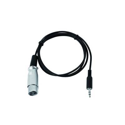An audio cable with an XLR connector on one side and a jack plug on the other.