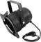 A black stage spotlight with cable and plug.