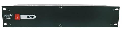 A black rackmount device with a red power switch on the left and the label 'SWITCH'.