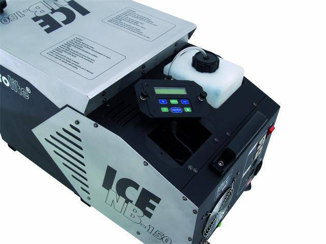 'ICE NB-150' machine with digital display and control unit, silver casing. Device likely for event technology.