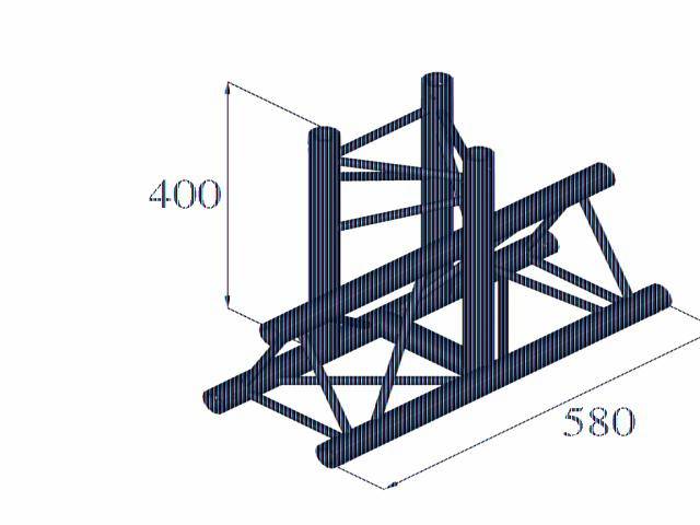 An isometric drawing shows a beam construction with dimensions of 400 x 580.