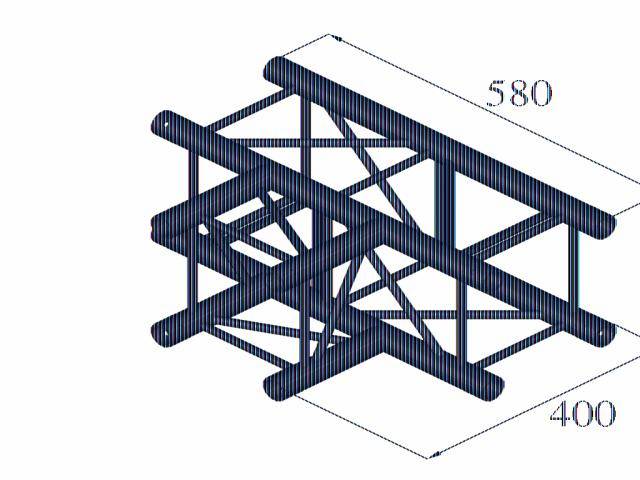 Structured metal construction with dimensions 580 x 400, shown in perspective.