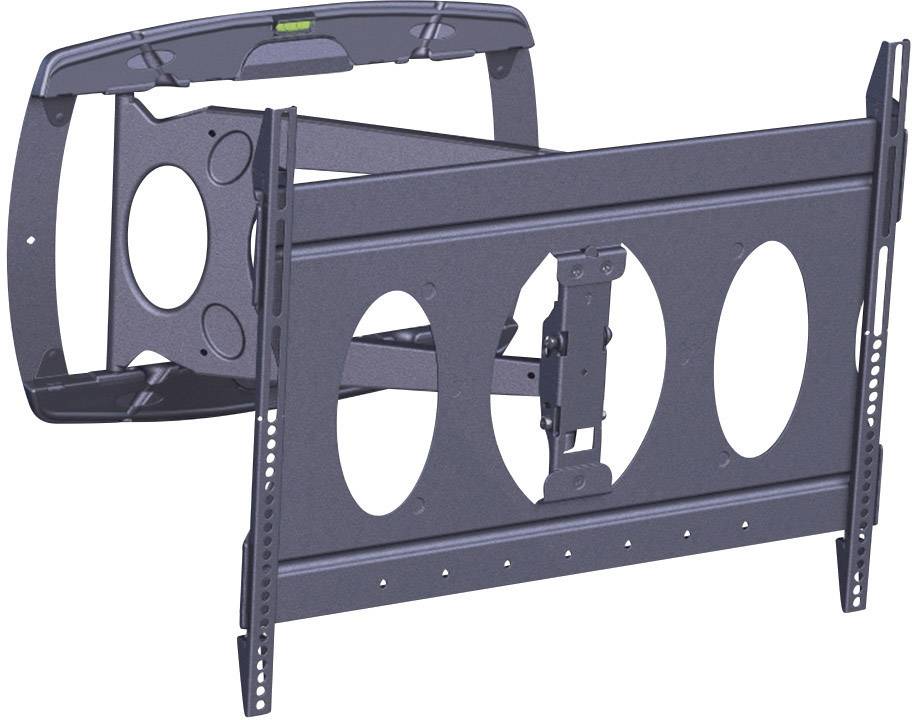 Wall mount for flat-screen televisions with swivel and tilt functionality, suitable for various sizes, made of metal.