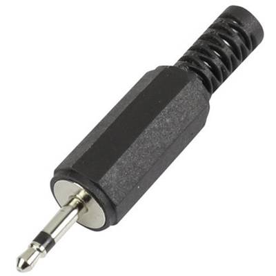 Conrad Components 595185 2.5 mm audio jack Plug, straight Number of pins (num): 2 Mono Black 1 pc(s) 