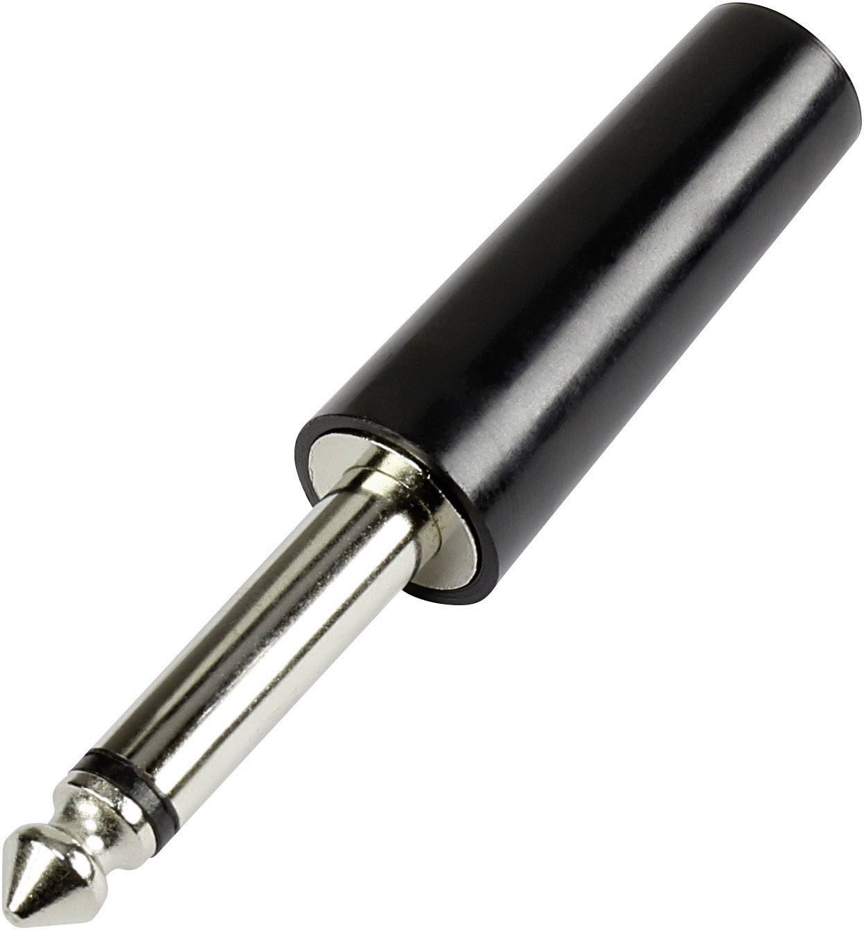 TRU COMPONENTS 595198 6.35 mm audio jack Plug, straight Number of pins: 2 Mono Black 1 pc(s)