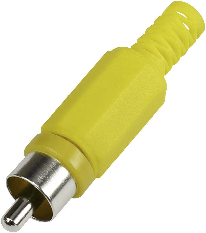 TRU COMPONENTS 595231 RCA connector Plug, straight Number of pins: 2 Yellow 1 pc(s)