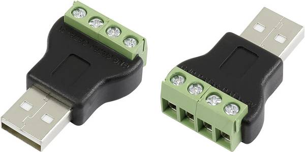TRU COMPONENTS LT-USB4M USB-Plug connector with screw connection Plug, straight USB plug type A Content: 1 pc(s)