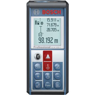 Bosch Professional GLM 100 C Laser range finder Rechargeable Li-ion battery, 1/4" (6.3 mm) tripod adapter , Bluetooth, D