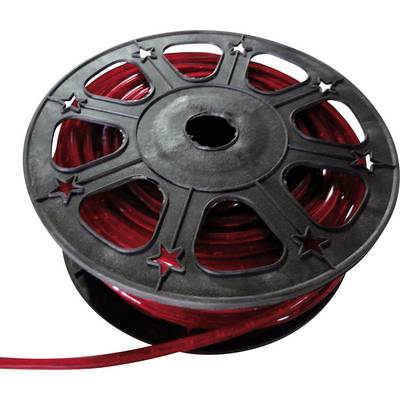 A black reel with red LED light tubes visible through star-shaped openings. Ideal for decorative lighting.<br><br>Note: The translation preserves the original meaning and technical description while using natural British English phrasing.