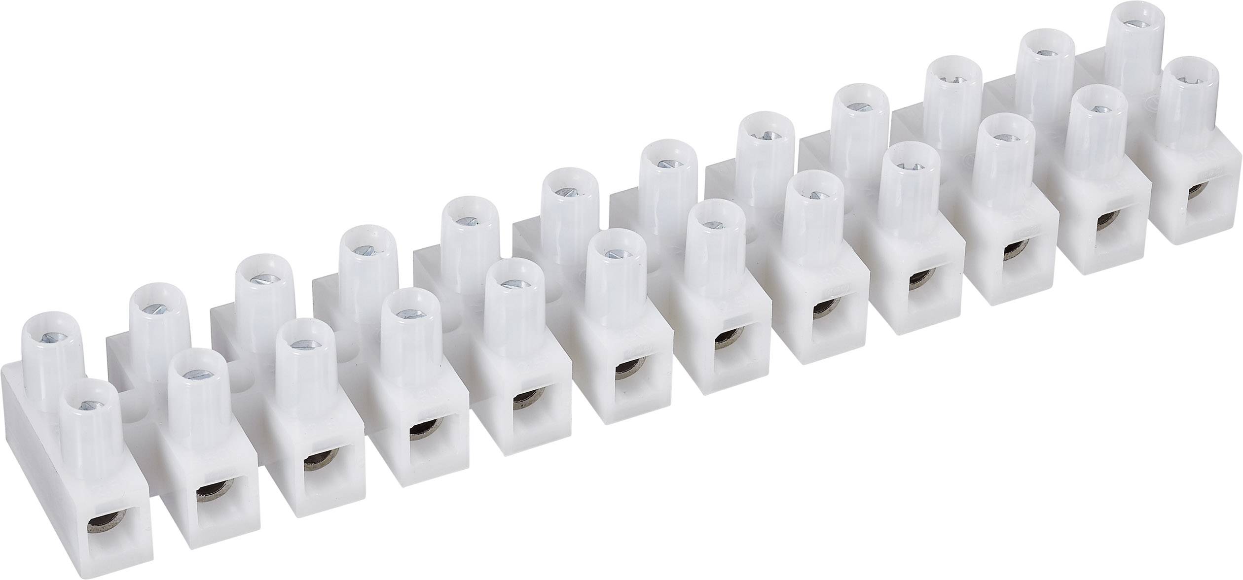 TRU COMPONENTS Screw terminal flexible: 0.5-1.5 mm² fixed: 0.5-1.5 mm² Number of pins: 12 White 10 pc(s)