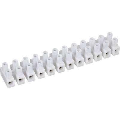 TRU COMPONENTS Screw terminal flexible: 4-10 mm² fixed: 4-10 mm² Number of pins (num): 12 White 1 pc(s) 