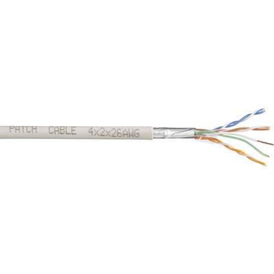TRU COMPONENTS Network cable CAT 6 F/UTP 4 x 2 x 0.27 mm² White 100 m