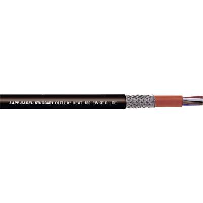The image depicts a multi-core cable with a label 'LAPP KABEL ÖLFLEX HEAT 180 EWKF C - CE'. It is partially shielded.