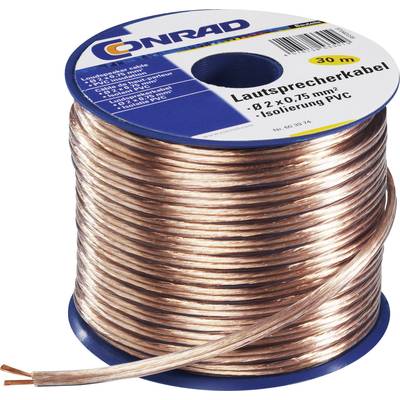 Conrad Components 607168 Speaker cable  2 x 1.50 mm² Transparent 30 m
