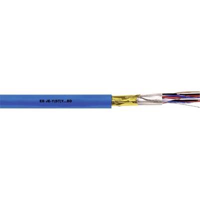 A blue cable is partially insulated, with exposed, coloured wires. The print 'EB...LD' is visible on the blue sheath.