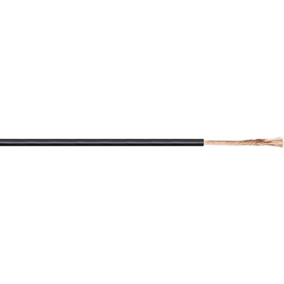 A black cable with copper wires protruding from one end.