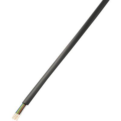 A black cable with visibly multi-coloured copper wires at one end. Ready for connection or further processing.