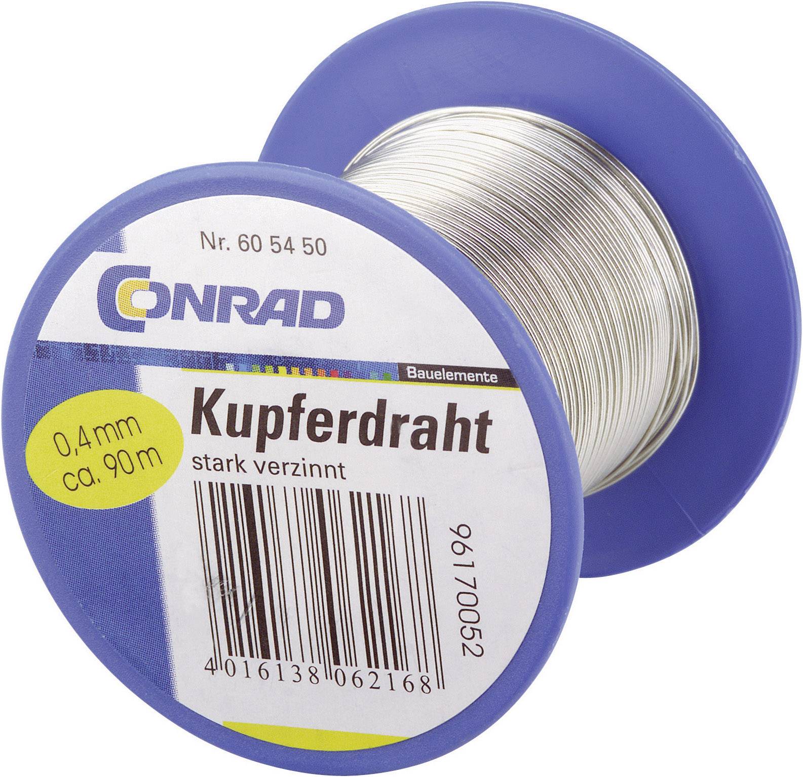Conrad Components Copper wire Outside diameter (w/o coating): 0.60 mm 40 m-0