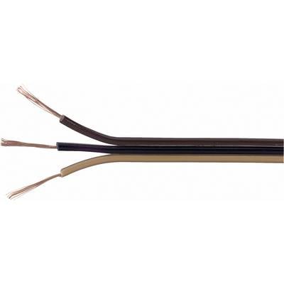 Two copper electrical cables with different sheaths, one black, one brown, lie side by side.