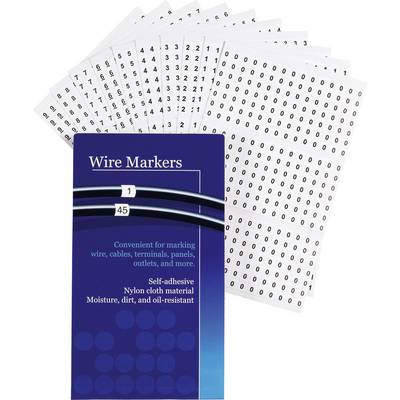 Labels with numbers from 0 to 9 for marking cables and connections. Description: Self-adhesive, resistant to moisture and oil.