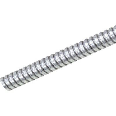 A metal hose with visible ridges, running diagonally across the image. The hose is silver-coloured and appears to be flexible.