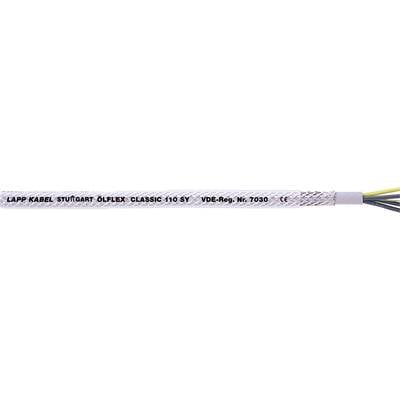 Cable in close-up with the inscription: 'Lapp Cable Stuttgart Ölflex Classic 110 SY VDE Reg. No. 7030 CE'.