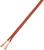 Red, two-core cable with exposed copper wires at one end. Suitable for electrical connections or installations.