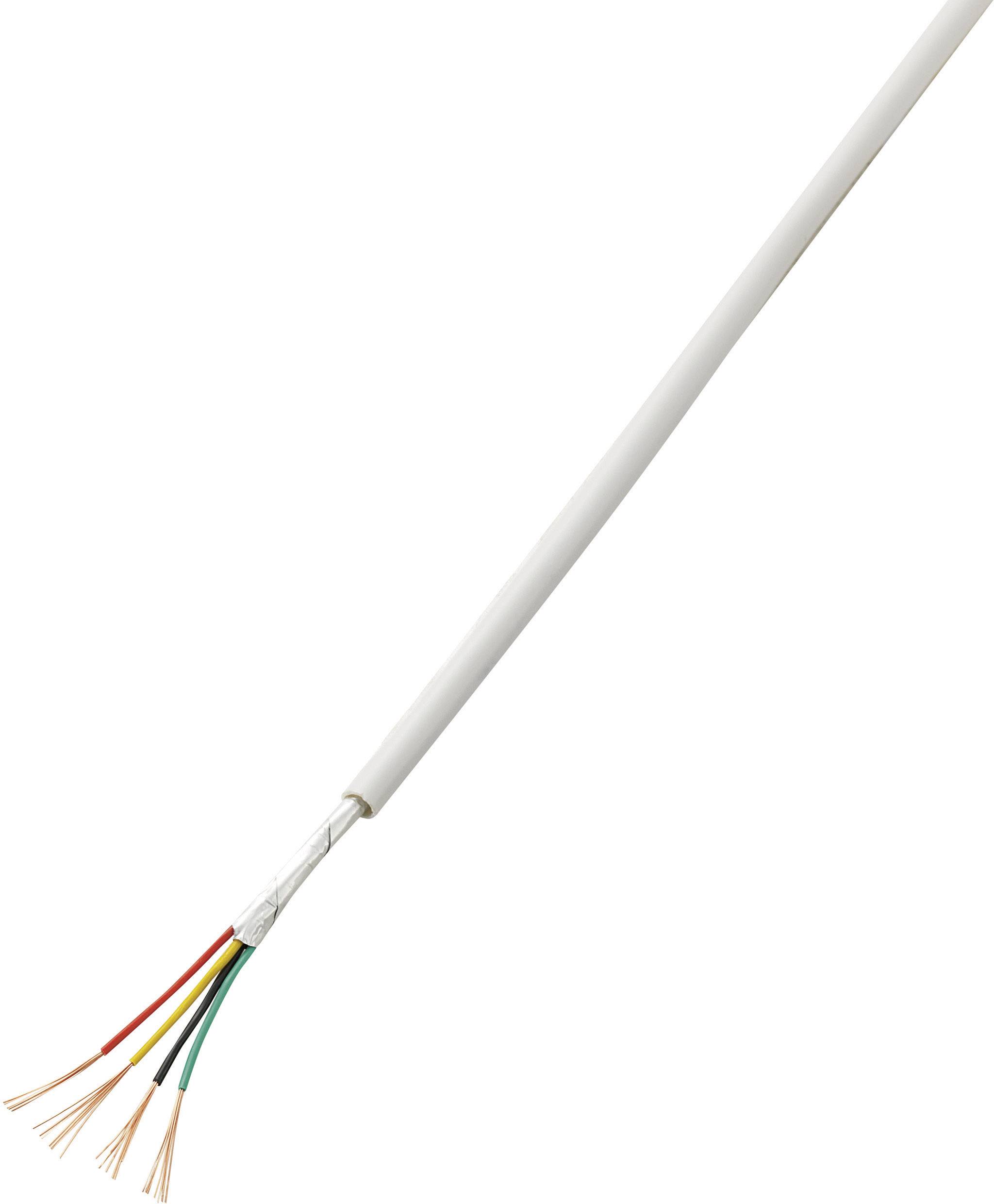 TRU COMPONENTS 1567174 Alarm wire LiYY 4 x 0.22 mm² White 50 m