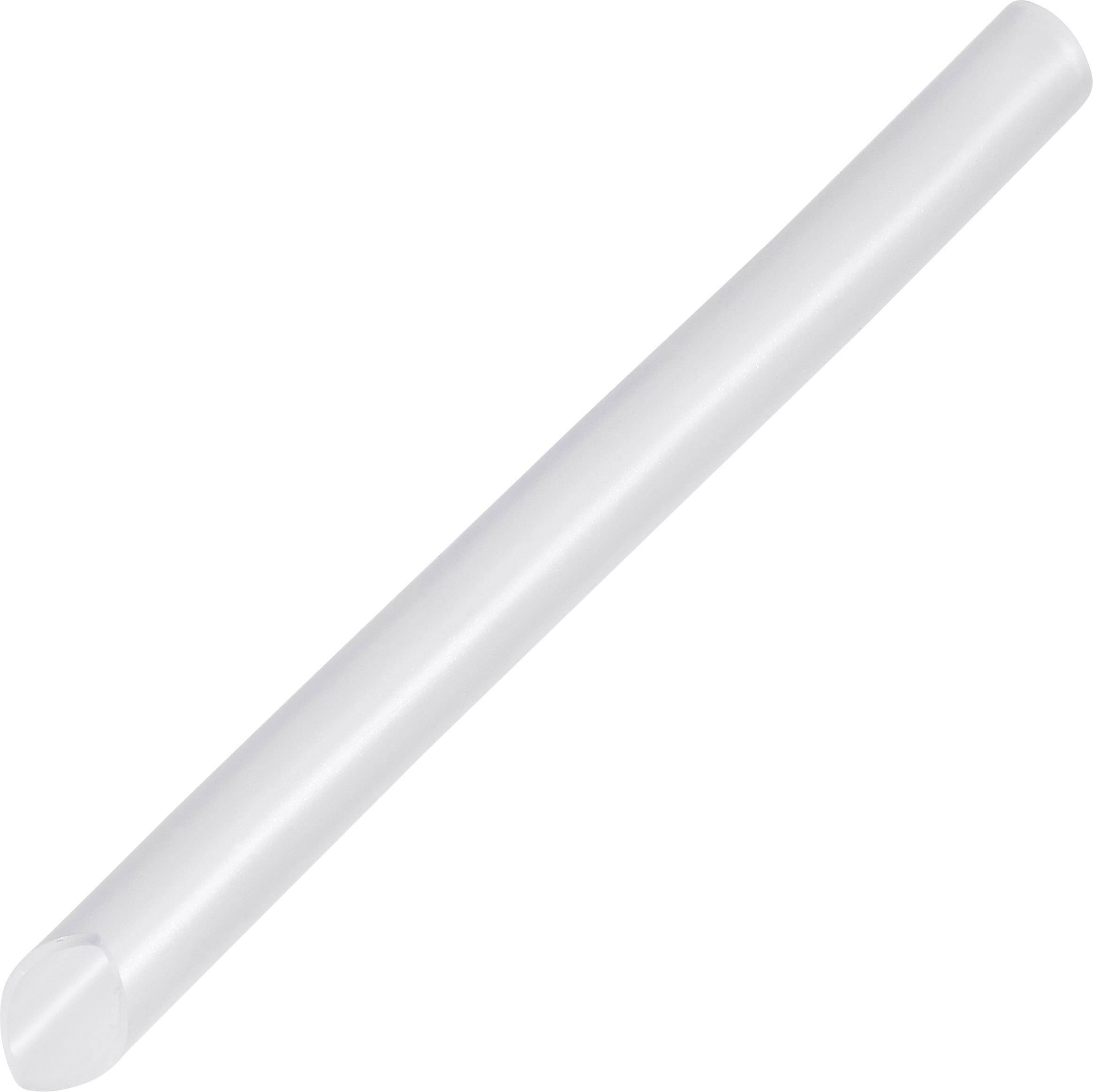 White plastic stick, smooth and elongated, possibly used as a handle or tool.