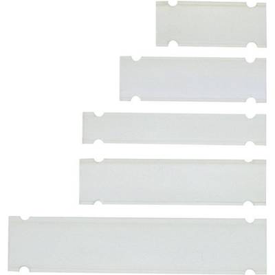 Five translucent plastic panels in various sizes, arranged horizontally one above the other.