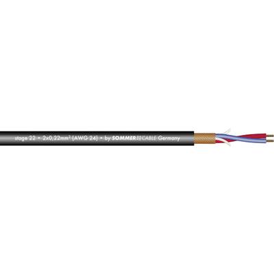Sommer Cable 200-0001 Microphone cable  2 x 0.22 mm² Black Sold per metre