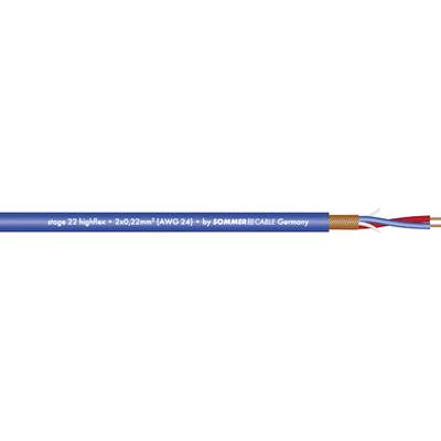 Sommer Cable 200-0002 Microphone cable  2 x 0.22 mm² Blue Sold per metre