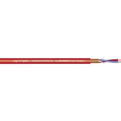Sommer Cable 200-0003 Microphone cable  2 x 0.22 mm² Red Sold per metre