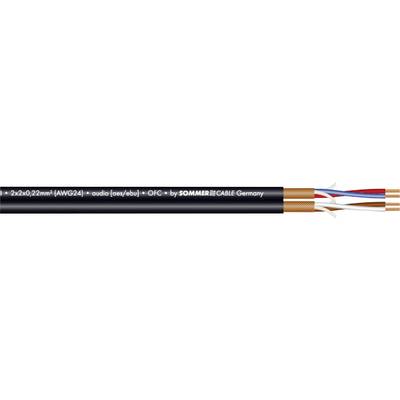 Sommer Cable 200-0551 Microphone cable  2 x 2 x 0.22 mm² Black Sold per metre