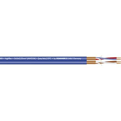 Sommer Cable 200-0552 Microphone cable  2 x 2 x 0.22 mm² Blue Sold per metre