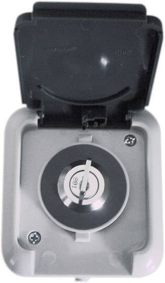 The image depicts a castle with a key in an open, grey protective casing.