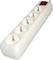 A white five-socket extension lead with a red on/off switch located in the top right corner.