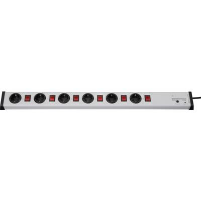 Six-way socket strip with power switches and surge protection indicator. Suitable for simultaneous power supply of multiple devices.