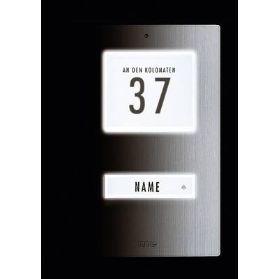 Door sign with the inscription 'An den Kolonaten 37'. Underneath, a name plate with space for a personal name or indication.