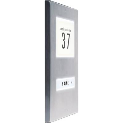 'Metal door sign with number 37 and a field for a name, labelled with 'AN DEN KOLONADEN' above the number.'