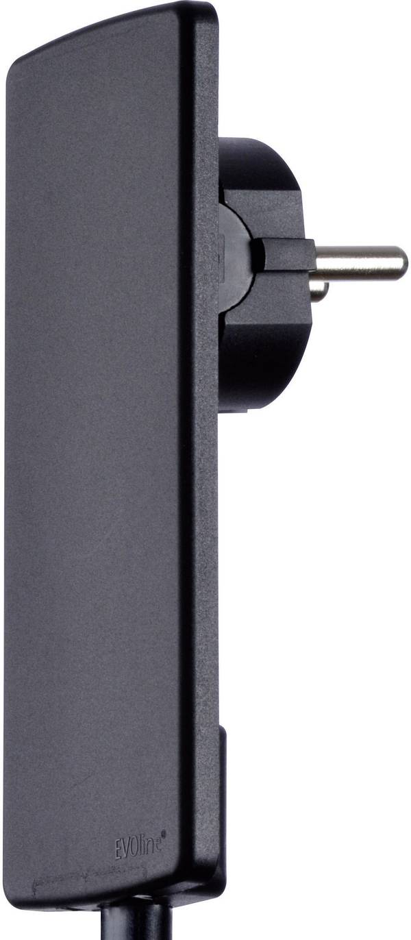 EVOline 1510.0000.0100 CEE 7/16 safety plug Plastic + unplug aid 230 V Black IP20