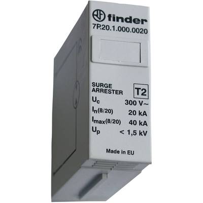 Image of Finder 7P.20.1.000.0020 7P.20.1.000.0020 Surge arrester (plug-in) Surge protection for: Switchboards 20 kA 1 pc(s)