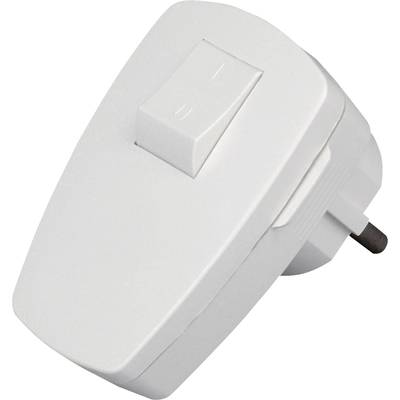 Kopp 170402006 Safety L-shape mains plug Plastic + switch 230 V White IP20