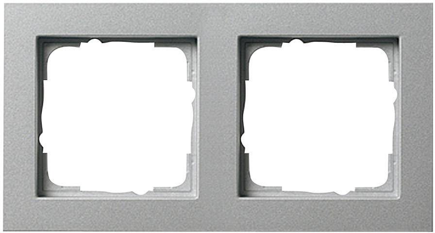 Image of GIRA 2x Frame E2, Standard 55, System 55 Aluminium 0212 25 1 pc(s)