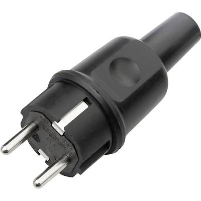GAO 611980 Safety plug Solid rubber  230 V Black 