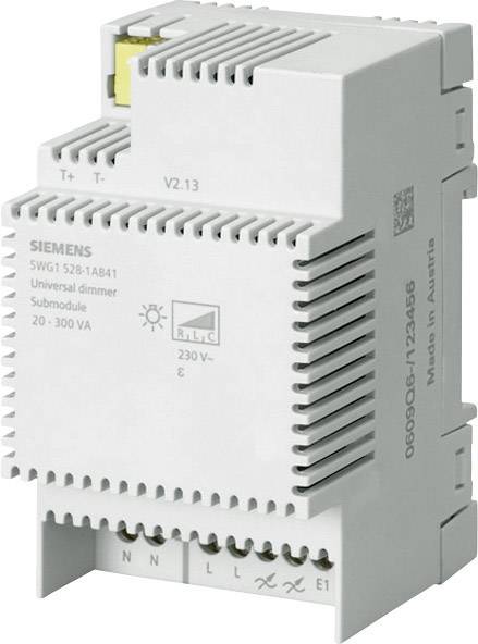 Siemens 5WG1528-1AB41 DIN-rail dimmer Suitable for light bulbs: Energy saving bulb, Light bulb, Halogen lamp, LED bulb, LED strip Grey