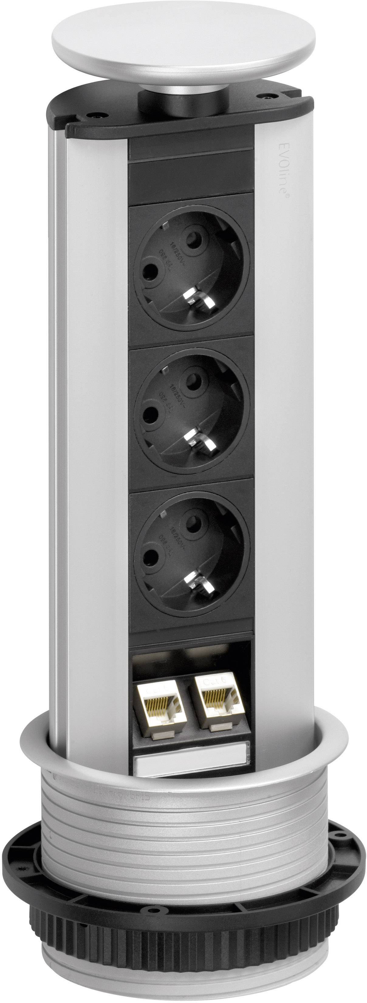 EVOline 93100318 Socket tower 3x Black-silver PG connector 1 pc(s)