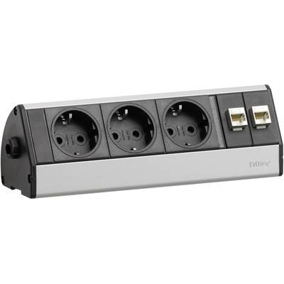 EVOline 103317 Power strip 3x Black, Silver PG connector 1 pc(s)