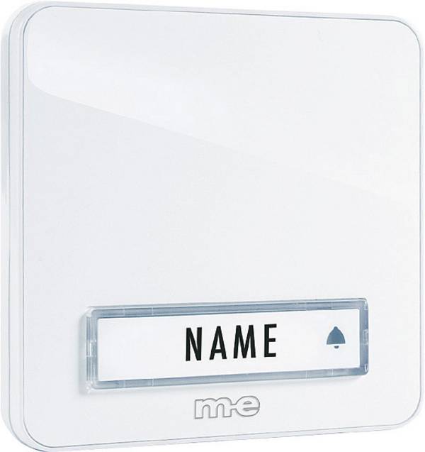 m-e modern-electronics KTA-1 W Bell panel incl. nameplate 1x White 12 V/1 A