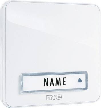 m-e modern-electronics KTA-1 W Bell panel incl. nameplate 1x White 12 V/1 A